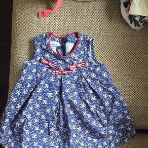 Bonnie Jean Girls' Navy Bow-Print Sleeveless Dress